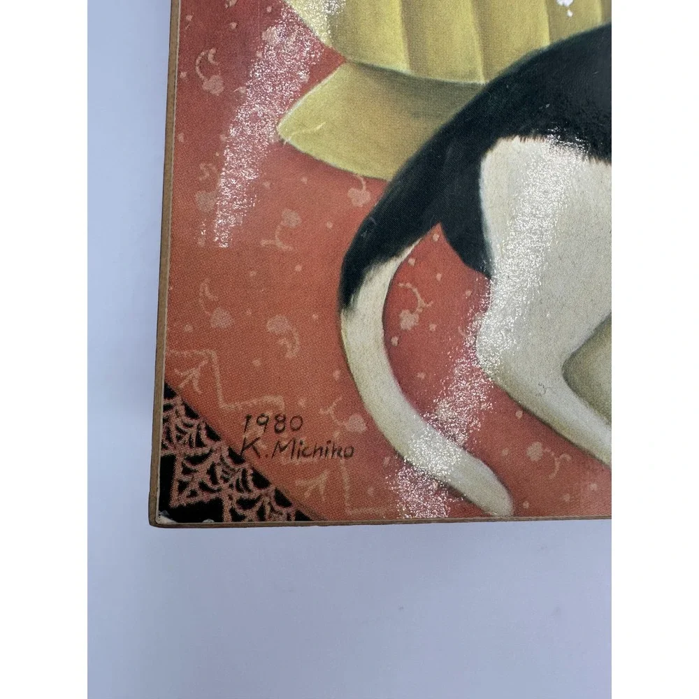 Signed Vintage 1980 K Michiko Musical Jewelry Box Cats Memory Song‎ Japan B352/A